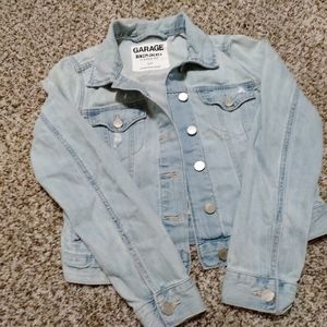 Garage denim jacket light wash distressed